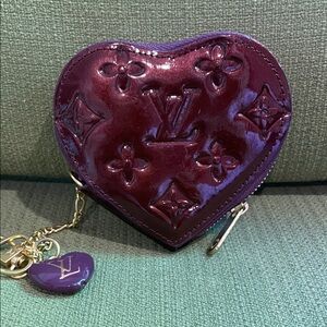 Louis Vuitton Purple Heart-Shaped Coin Purse